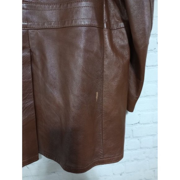 Vintage Saranac Custom Tailored Leather Jacket- Men's Size Large-XL - Picture 5 of 6
